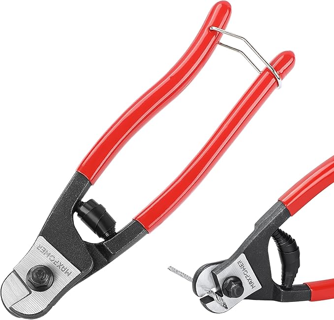 MAXPOWER Wire Cutter, 8-Inch Wire Rope Cutters for Steel Wire, Wire Seals, Aircraft Bicycle Cable, Cable Cutter Cuts Up to ¹³/₆₄"(5mm)