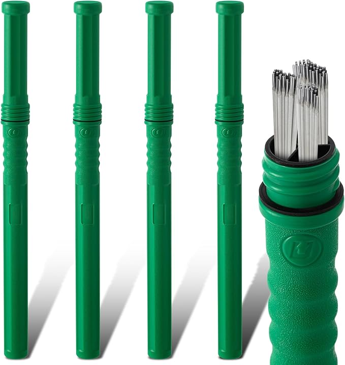 Tandefio 4 Pcs Welding Rod Storage Tube 40 Inch Tig Rod Storage Canisters Welding Electrode Holder Airproof Waterproof Container(Green)
