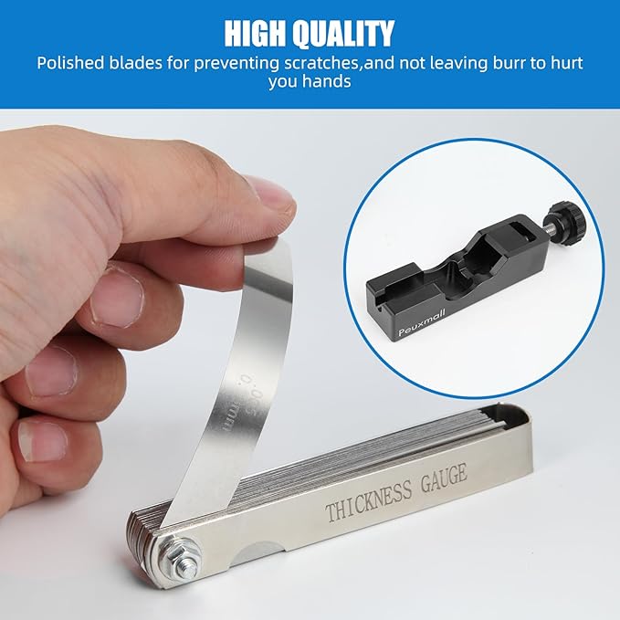 Spark Plug Gap Tool, Spark Plug Gapping Tool with 32 Blade Steel Feeler Gauge, Universal Spark Plug Gap Tool for Most 10mm 12mm 14mm 16mm Spark Plugs (Black)