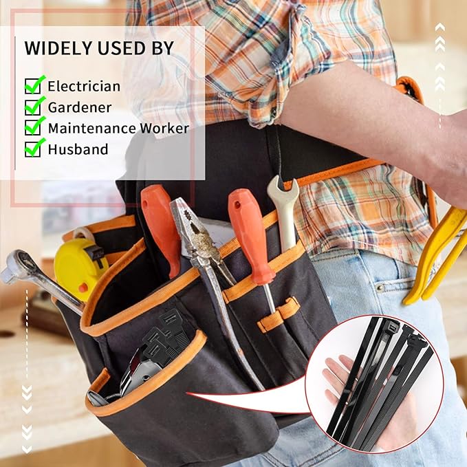 Black Zip Ties 100 Pcs,TDEBSSY 4.8mm Wide 20in Long 70lb Heavy Duty Cable Ties Self Locking Nylon Zip Ties UV Resistant Strong Wire Ties with 32 kg Tensile Strength (20in/70lbs)