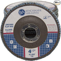 Benchmark Abrasives 4.5" x 7/8" Premium Zirconia T29 Angled Flap Discs 4 1/2 for Angle Grinder, Sanding Discs, Finishing, Rust, Stock Removal- Grinding Wheels 4 1/2 Inch (100 Pack) - 60 Grit
