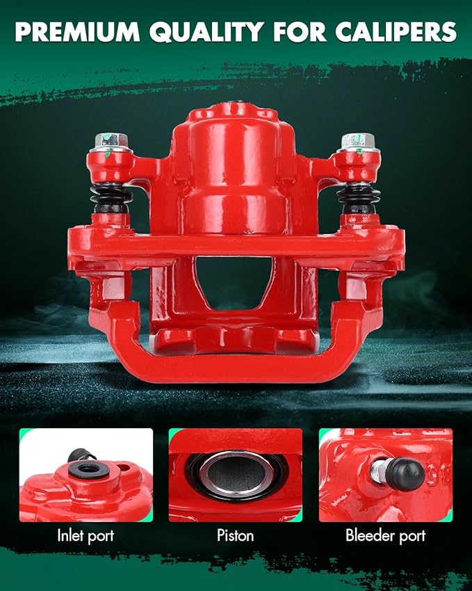SCITOO 19-B2780A 19-B2781A Disc Brake Calipers Assembly with Bracket Red Fit For Nissan Altima 2007-2012,For Nissan Juke 2011-2017,For Nissan Maxima 2007-2008,For Nissan Sentra 2011-2012 2014-2016