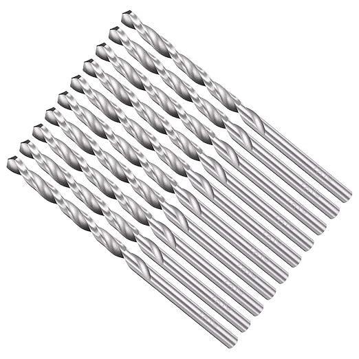 Drill Bit, 3mm Cutting Diameter, 4241 HSS 118° Cutting Angle Uncoated Bright Versatile Jobber Bits - (Applications: for Drilling Plastic Wood Soft Metal), 10-Pieces