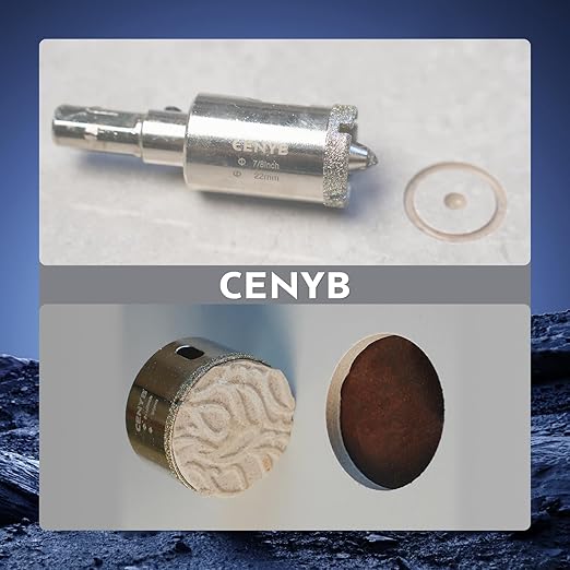 2-15/16inch | 75mm Diamond Hole Saw with Center Drill bit and Diamond-Coated Center Drill bit for Ceramic Glass Marble Fiberglass Granite and Porcelain Tiles by CENYB