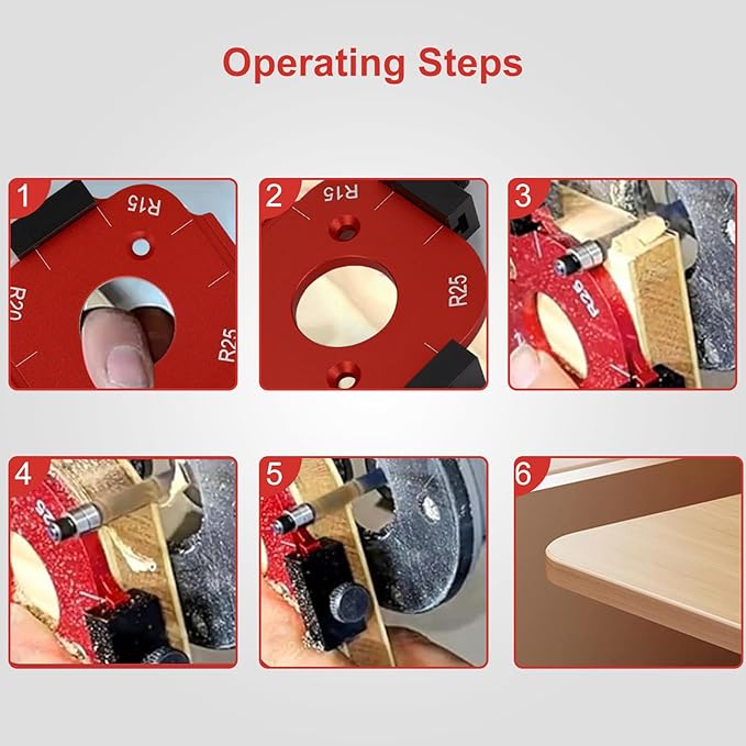 2Pcs Router Corner Radius Template Router Radius Jig 8 in 1 Aluminum Alloy Router Templates for Woodworking Router Corner Jigs and Templates R10/R15/R20/R25/ R30/R35/R40/R50 Use with Router Table