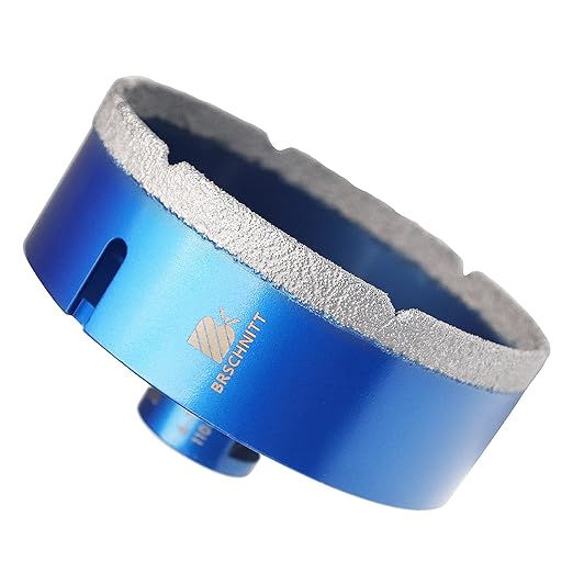 110mm Diamond Core Drill Bit for Porcelain Tile Ceramic Marble Granite Drilling,BRSCHNITT 1pc Vacuum Brazed Diamond Hole Saw with 5/8-11 Thread (110mm)