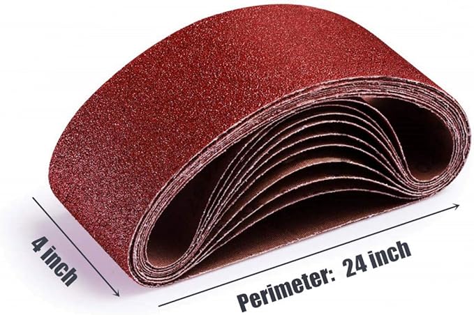 4 x 24 Inch Sanding Belts | 60 Grit Aluminum Oxide Sanding Belt | Premium Sandpaper For Portable Belt Sander,18 Pack(4x24in,60 Grit)