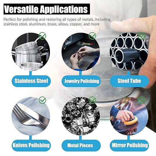 6 PCS Metal Polishing Compound Kit 23Oz Polishing Buffing Compound Bars for Aluminum Stainless Steel Jewelry Polishing