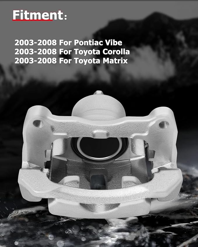 cciyu Front Right Disc Brake Caliper Assembly w/Bracket 19B2699 2003-2008 For Pontiac For Vibe,2003-2008 For Toyota For Corolla,2003-2008 For Toyota For Matrix