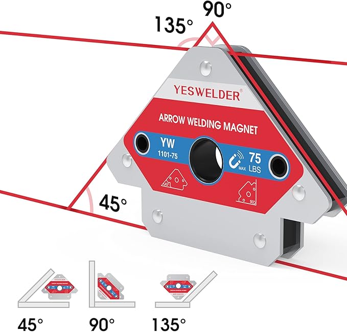 YESWELDER 75 LB Welding Magnet 2 Pieces of Magnetic Welding Holder 75 LBS Holding Power Welding Accessories