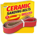2x72 Inch Ceramic Sanding Belts (40/60/80/120 Grits) – High-Performance Sander Sharpening Belts for Knife Making, Metalworking, and Woodworking