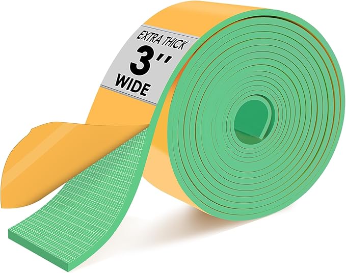 Pipe Insulation Tape, Outdoor Water Pipe Insulation Wrap, Foam Insulation Tape for Outdoor Pipes Winter Freeze Protection, Heat Tape for Water Pipes, Copper Pipes, PVC, AC Line, 3in x 15ft, Green