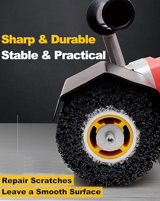 Rocaris 4 Pack Abrasive Drum Paint and Rust Remover, 40 Grit Abrasive Wheel Wire Drawing Polishing Wheel for Wood Metal Surface Polishing, 4.5" x 4"