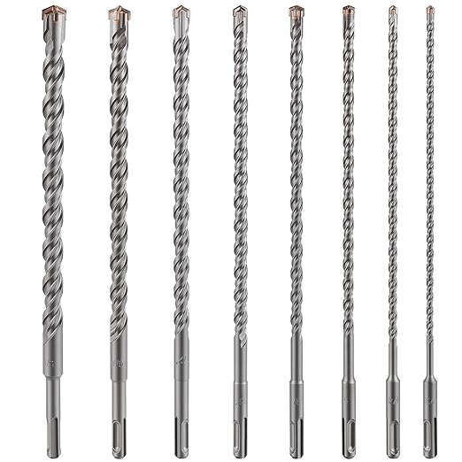 Concrete Drill Bit 1pcs 1" X 10"-8" Cross-Type Double Thread Carbide Material Suitable for Concrete, Brick, Cement Walls, Stone
