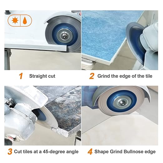 Diamond Porcelain Tile Saw Blade - BRSCHNITT 2pcs 5" Super Thin Diamond Cutting Grinding Disc with X Teeth Arbor 7/8“-5/8“ for Ceramic Tiles,Granite,Marble Angle Grinder Circle Saw Blade
