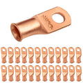 SELTERM 25pcs 1 AWG 5/16" Stud Battery Lugs, Ring Terminals, Heavy Duty Copper Wire Lugs, Battery Cable Ends, 1 Gauge Ring Terminal Connectors, UL Bare Copper Eyelets Electrical Battery Cable Lugs