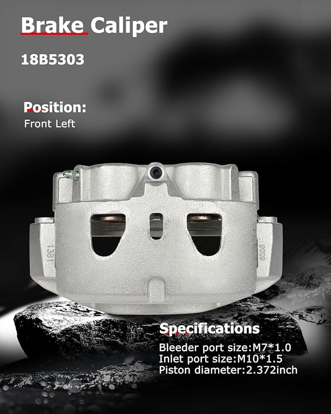 cciyu Front Left Brake Caliper Assembly w/Bracket 18B5303 For Chevy For Silverado 2500 HD/For Silverado 3500 HD/For Suburban/For Suburban 3500 HD,For GMC For Sierra 2500 HD/For Sierra 3500 HD
