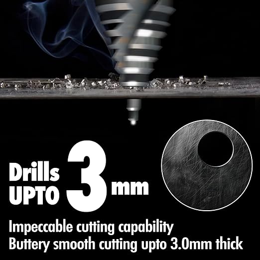 1/4 to 2-3/8 Inch HSS Step Drill Bit for Metal Sheet, 12 Sizes Extra Large Drill Stepper Bit for Sheet Aluminium, Plastic, Wood, Heavy Duty, Spiral Grooved