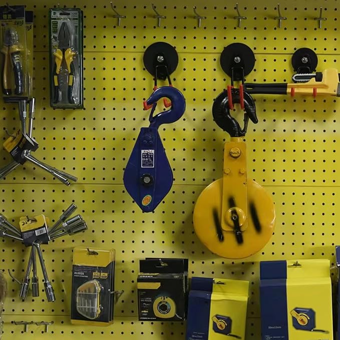 Heavy Duty Large Magnetic Hooks, 2 Pack Strong Magnet Hooks for Power Drill,Garden Tools,Hose,Straps,Steel Pegboard,Workshop,Anti-Scratch Magnetic Garage Hooks,Magnetic Cable Holder
