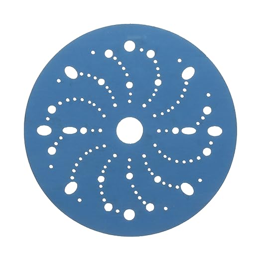 3M Hookit Blue Abrasive Discs 36184, Multi-Hole, 6 in, 800+ Grade, Pack of 50, Virtually Dust-Free, for Auto Sanding, Body Repair, Featheredging, Primer Sanding, Paint Preparation, E-Coat Sanding