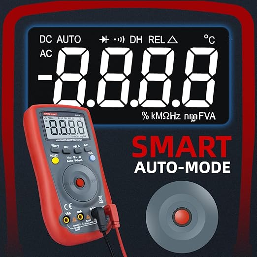 Digital Multimeter 4000 Counts, Auto-Ranging Ohmmeter Voltage Tester, DC/AC Voltmeter, Measures Voltage Current Resistance Diodes Continuity Capacitance with NCV Duty-Cycle Capacitance