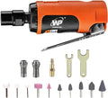 WORKPAD Mini Air Straight Die Grinder with 10-Pieces Air Die Grinder Stone Set，25000 RPM, Mini Pneumatic Tools, Equipped with 1/4-inch, 1/8-inch collets and 2 wrenches