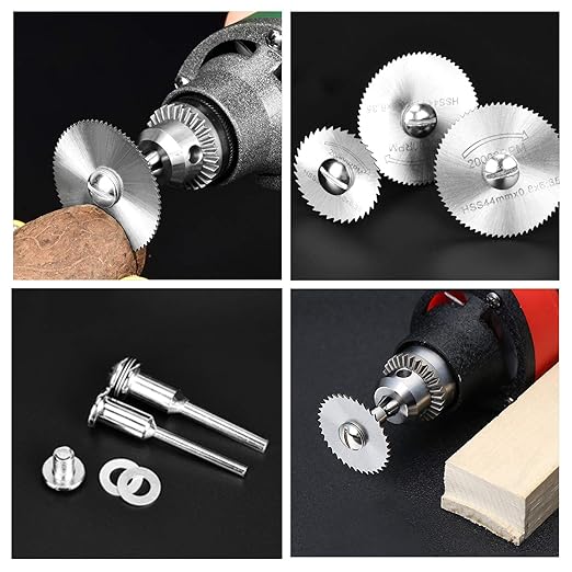 8Pcs Rotary Drill Saw Blades, Steel Saw Disc Wheel Cutting Blades with 1/8" Straight Shank Mandrel for Dremel Fordom Drills Rotary Tools (Power Tools are not Included)