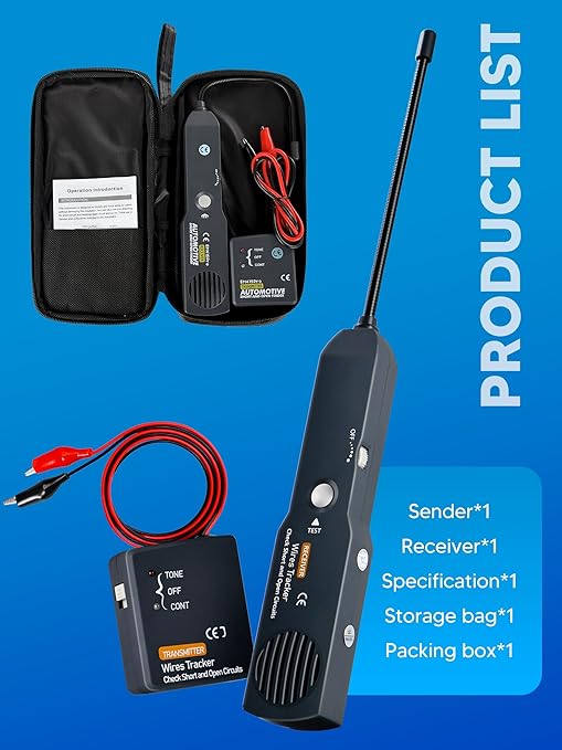 Circuit Tracer, Automotive Short Circuit Finder, Wire Tracer, Automotive Short and Open Finder Repair Tool EM415PRO DC 6-42V