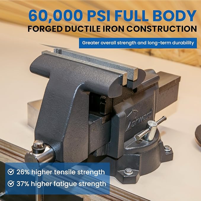 Forward CR50A-5.5In Bench Vise Heavy Duty Vice with Anvil and 210 Degrees Swivel Base (5 1/2")