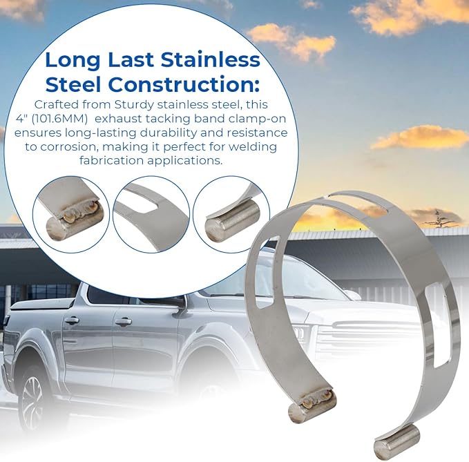 4" (101.6MM) Stainless Exhaust Tacking Band Clamp-On For Welding Fabrication
