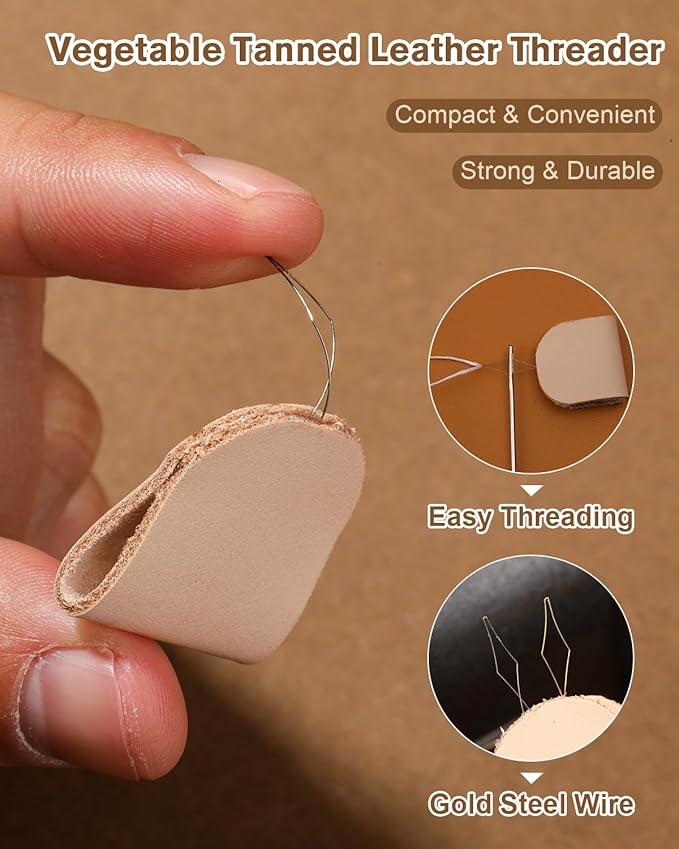 FOUSNOW Upholstery Repair Sewing Kit, 33 Pcs Needle and Thread Kit with Sewing Upholstery Needle Thread Rack Leather Binder Clips for Clothes Sofa Carpet Shoes Repair Crafts
