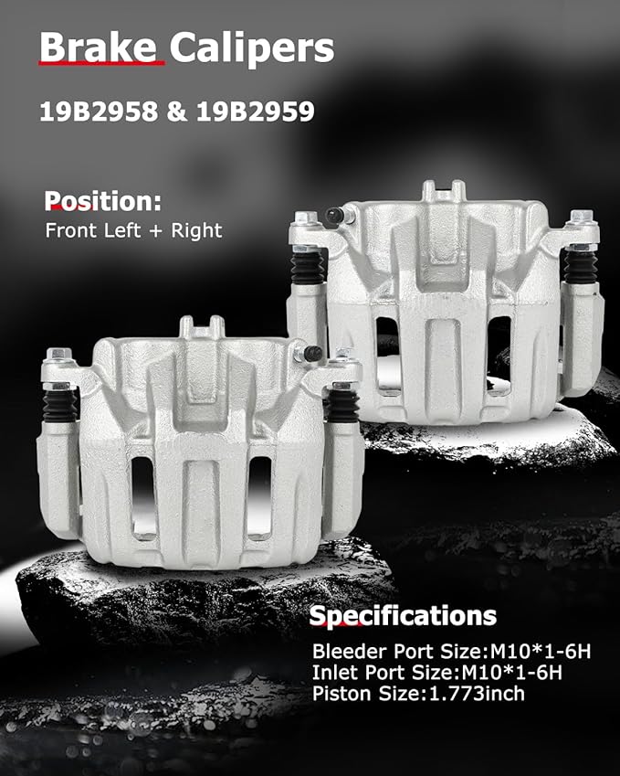 cciyu Front Left & Right Brake Calipers Assembly w/Bracket 19B2958 19B2959 For Acura For RDX,For Honda For Accord Crosstour/For Crosstour/For CR-V/For Odyssey