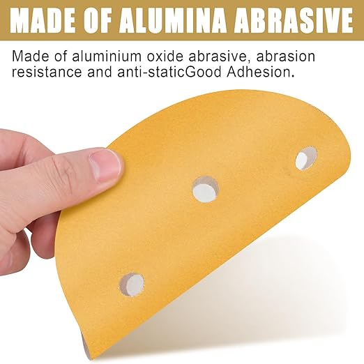 6 Inch - 6 Hole Hook and Loop Sanding Discs 220 Grit, Random Orbital Sandpaper for Automotive and Woodworking - 100 Pack