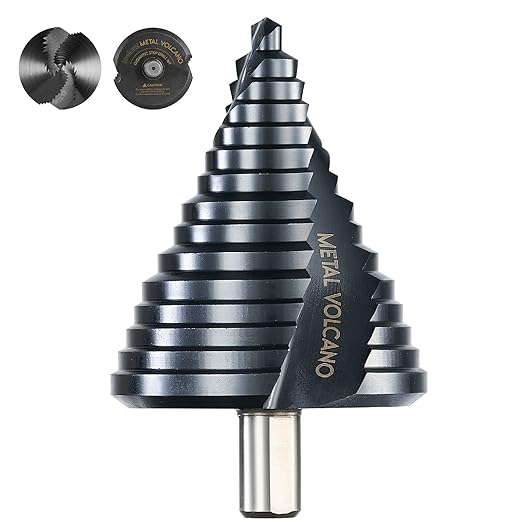AugTouf toolant Gigantic Step Drill Bit(Pro Max), 1/4'' - 2-1/2''(15 Step Size) Large Step Bit, 1/2'' Shank Unibit Step Drill Bit for Metal, Aluminum, Wood, Plastic
