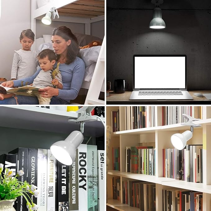 RONG&LAN Desk lamp,360° Rotation Clip on Lamp Portable Book Reading Light,Clamp on Desk/Table/Bunk Bed/Cupboard Home Lighting, (Seven Colors for Your Choice) Yellow