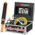 Sanyipace Sewer Camera with Locator 165 FT/50 M, Drain Pipe Inspection Camera with Detector, Waterproof Cámara Probe w/h 512Hz Transmitter, Distance Counter, 9" Color Screen, 16GB TF Card, 5mm Cable