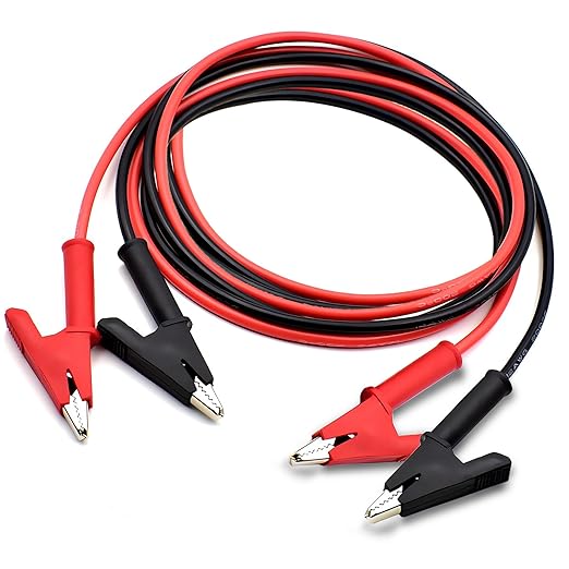 Alligator Clip to Alligator Clip Heavy Duty Silicone Jumper Wire,Alligator Clip Electrical Test Leads 12AWG 5.9 ft. Cable with Alligator Clips for Multimeter, Electrical Testing(Y-Y 12A 1.8m).