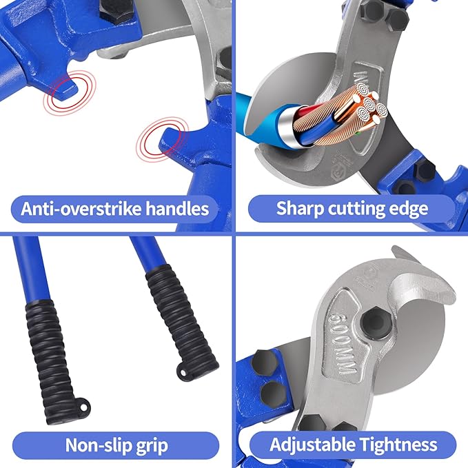 ZrgGea Cable Cutters 36 inch | Wire Snips Heavy Duty | Industrial-Grade Heavy-Duty Cable Cutter, Forged from T8 Alloy Steel, Hardness HRC56, Sharp Cutting. for Cutting Cables and Wire Ropes