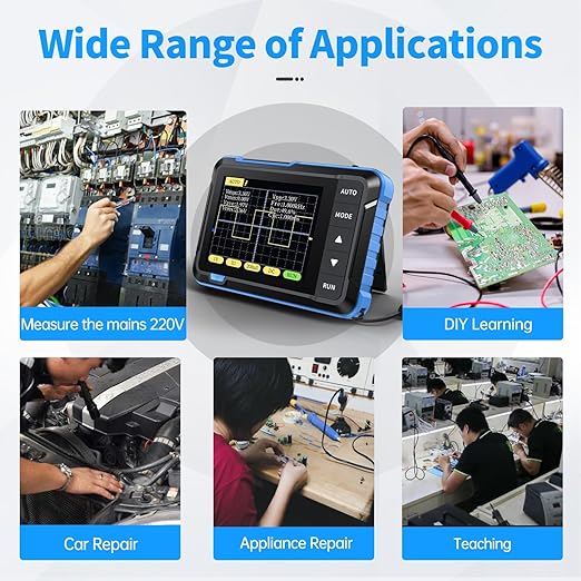 FNIRSI DSO152 Handheld Oscilloscope - 2.8" TFT Digital Oscilloscope Kit 200KHz Bandwidth 2.5MS/s High Sampling Rate Portable Pocket Oscilloscope, Trigger Function Auto/Nomal/Single