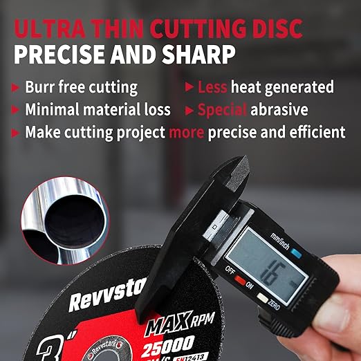 25 Pack Cut Off Wheels 3 Inch, Thin 3" x1/16 x3/8" Metal & Stainless Steel Cutting Wheel for Angle Grinder, Cutting Discs with Aggressive Cutting