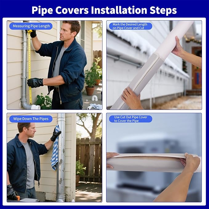 Ac Line Insulation, 78.7x11.8 inch 600D Oxford Air Conditioner Line Insulation, 3 Layer HVAC Copper Pipe Insulation Cover, AC Pipe Insulation Wrap for Outside (Light Gray)