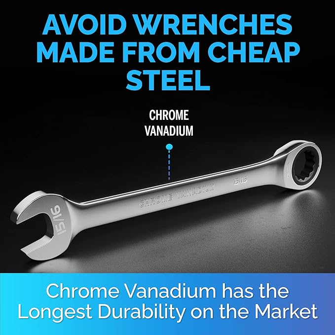 TOOLGUARDS 15/16'' Wrench - Ratcheting Wrench - Slim Profile - Ratchet Wrench - 100% Lifetime Satisfaction Guarantee
