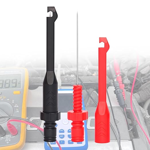 2Pack Wire Piercing Probe Clip, Insulation Puncture Probe, Power Multimeter Piercing Probes for 4mm Banana Plug Extension Test Leads,Diagnostic Tester (A)