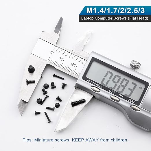 NINDEJIN 720pcs Laptop Notebook Computer Carbon Steel Screws Kit Set, Flat Head Phillips Screw Assortments, M1.4/1.7/2/2.5/3 Countersunk ssd Screws Accessories for SSD Toshiba DELL Sony Samsung