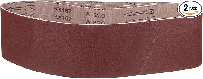 6 x 48 Inch Sanding Belt, 2 Pcs 320 Grit Knife Sharpener Belts Work Sharpening for Belt Sander Knife Carving Tool Metal Working