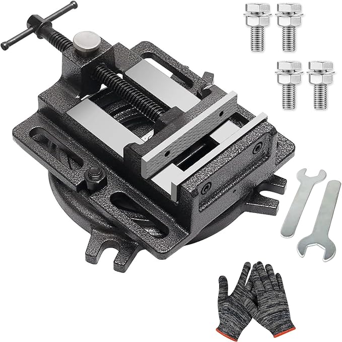 MYTEC 4.2" Quick Release Workbench Industrial Vise Clamp, Portable Heavy Duty Vice for Drill Press, 110°Swivel Base, High-grade cast steel Bench Clamp for Woodworking Milling Machine Drill Press