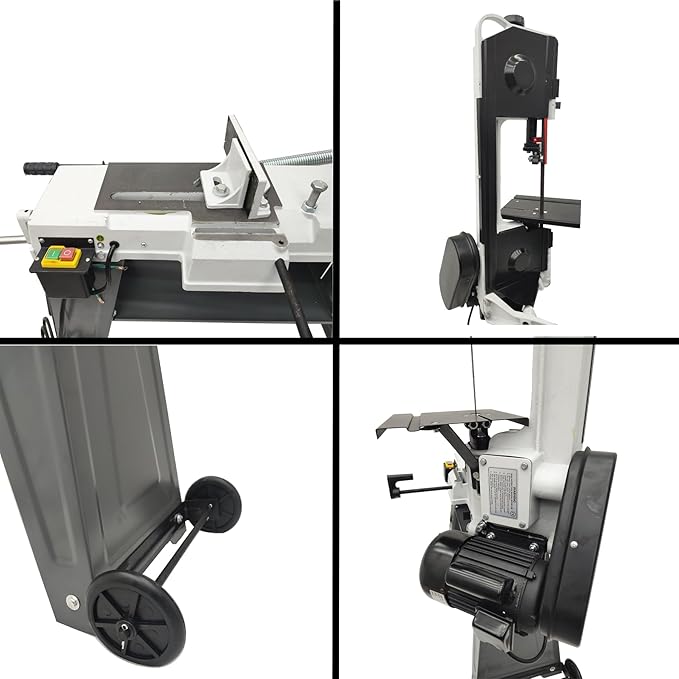 TECHTONGDA 1/2HP Metal Band Saw 420W Horizontal/Vertical Bandsaw, 110V Portable Cutting Machine, 3-Speed Blade, Vise Tilting 0-45º for Metal Wood Plastic
