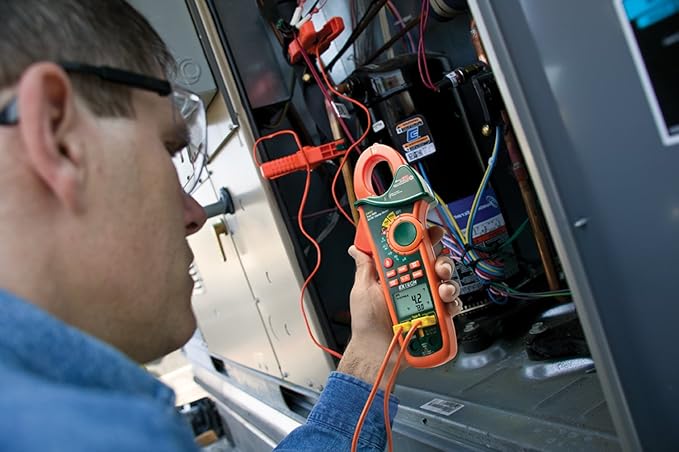 Extech EX623 True RMS 400A AC/DC Clamp Meter with Dual Type K, Infrared Thermometer and NCV