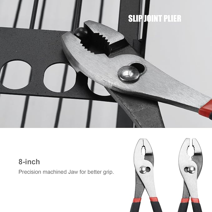 4 Pack Precision Basics Pliers Set-8'' Slip Joint, Long Needle Nose Pliers, Lineman, And 7''Diagonal Pliers for DIY, Construction, Machinery, Home Maintenance and Garden Projects