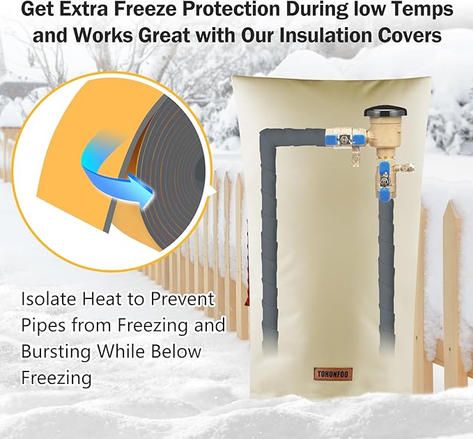 Pipe Insulation Tape, Outdoor Water Pipe Insulation Wrap, Foam Insulation Tape for Outdoor Pipes Winter Freeze Protection, Heat Tape for Water Pipes, Copper Pipes, PVC, AC Line, 2in x 15ft, Grey